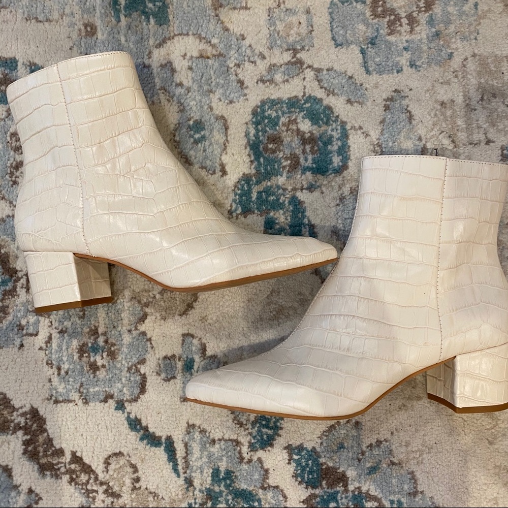 Dolce Vita Bel Booties White Croc